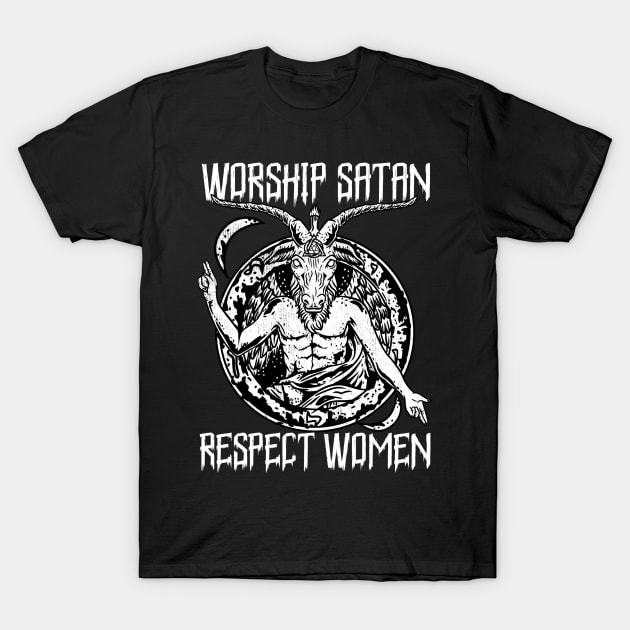 Satanic Baphomet - Worship Satan Respect Women T-Shirt by biNutz